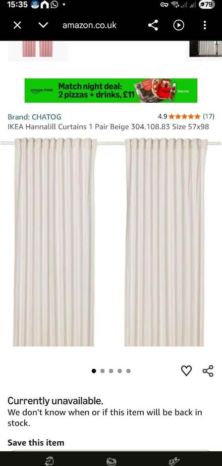 Photo of free Ikea curtains, long (Finchley N32) #2