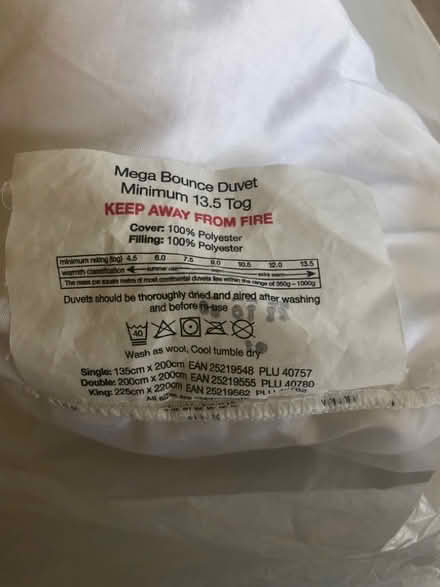 Photo of free Double Duvet 13.5 Tog (North Bretton PE3) #2