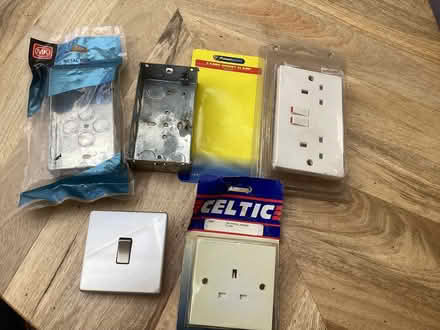 Photo of free Brushed stainless steel light switch and plug plates (Radbrook Green SY3) #1