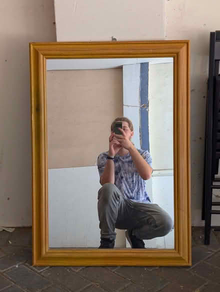 Photo of free Large pine-framed wall mirror (Bedford Centre MK40) #1