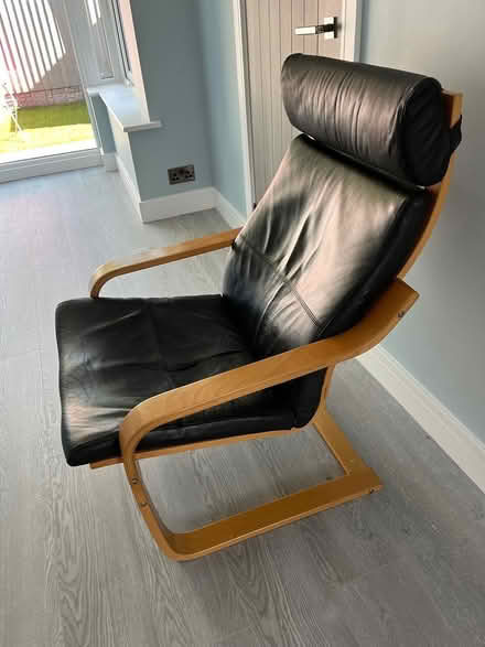 Photo of free IKEA Poang Black faux leather chair (Brownhills WS8 6DR) #1