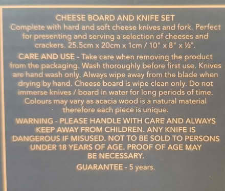 Photo of free Cheese board and knife set (Littleover) #2