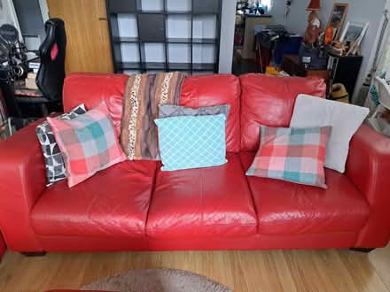 Photo of free 4-piece red leather suite (Stockport SK6) #4