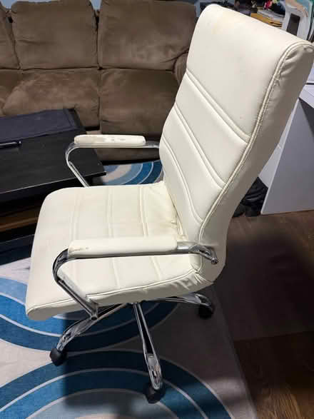 Photo of free White “Leather” desk chair (UWS) #1