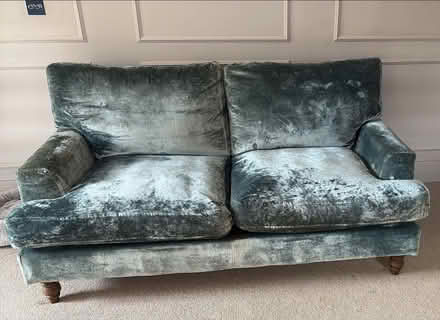 Photo of free Crushed velvet teal sofa (KT8 East Molesey) #1