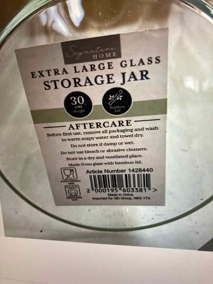 Photo of free 2 x 30cm tall Clear Glass Kitchen Storage (Brand New) (St James, South Elmham IP19) #2