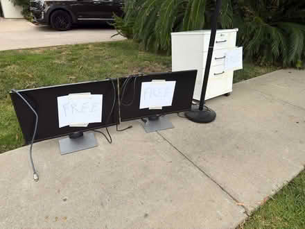 Photo of free Home office monitors, lamp, cabinet (La Jolla Shores) #1