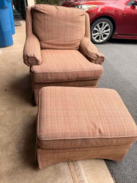 Photo of free Tan chair and ottoman (Ashburn Village) #1