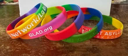 Photo of free Five rubber rainbow bracelets (Belmont) #1