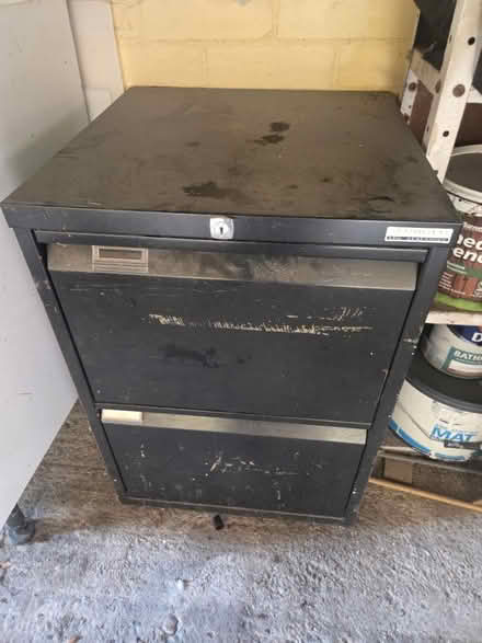 Photo of free Old w drawer metal filing cabinet (Frimley) #1