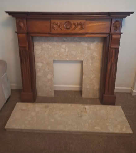 Photo of free Fire surround, mantle and hearth (Bedlinog) #1