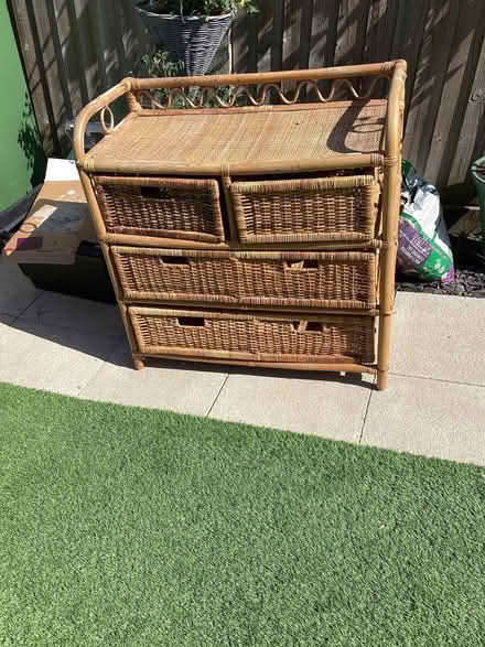 Photo of free Wicker Chest of Drawers (Stoneham SO50) #1