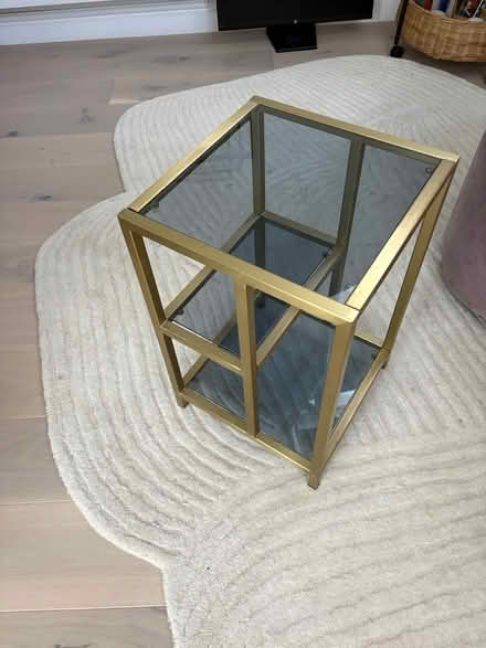 Photo of free Brass and class corner table (London W4) #1