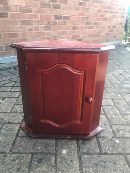 Photo of free Wooden Corner Cabinet (Cockfosters EN4) #1