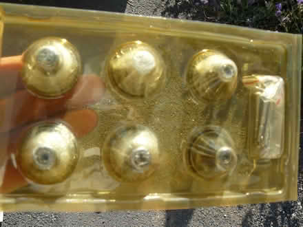 Photo of free Unused 6 x antique brass tone metal pointed doorknobs 30mm (Kempsey WR5) #2