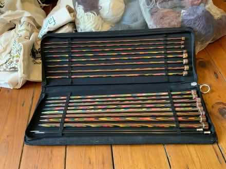 Photo of free Knitting needles,wool (partial and full balls) project bags (Huby LS17) #2