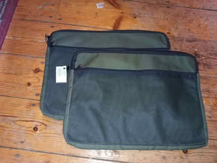 Photo of free Green canvas A4 zip closure document bags (Priestwood RG42) #1