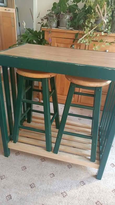 Photo of free Tall Table And Two Buffet Stools (Saltaire BD18) #1