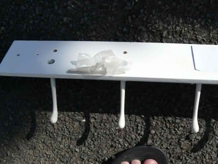 Photo of free Unused white wooden coat rack with 4 white hooks (Kempsey WR5) #2
