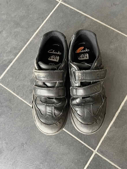 Photo of free Black Clarks school shoes size 1 1/2F (Dinas Powys CF64) #1