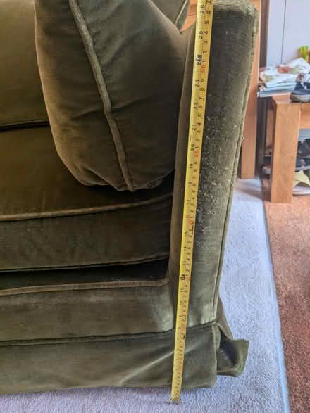 Photo of free Vintage Green Velvet Sofa (Horsell, Woking GU21 4) #3
