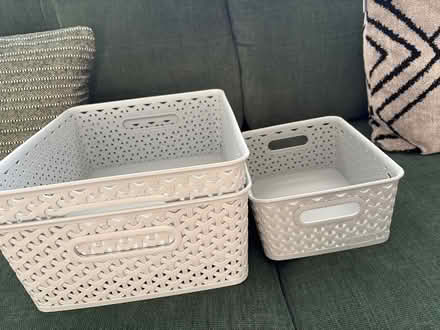Photo of free 3 x grey Curver storage baskets (CM1 Broomfield) #1
