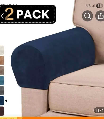 Photo of free BRAND NEW Navy velor arm covers (EX8) #1