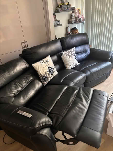 Photo of free Black Leather sofa (Chelmsford CM1) #2