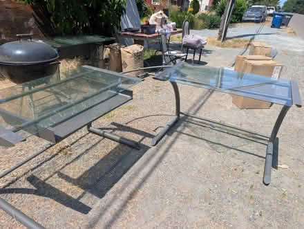 Photo of free Glass top corner desk (Tukwila) #1