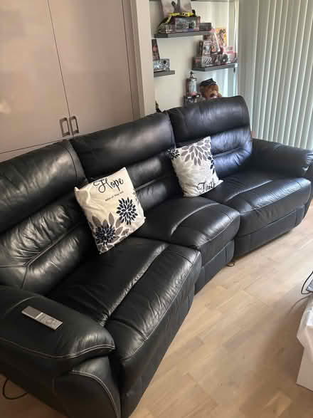 Photo of free Black Leather sofa (Chelmsford CM1) #1