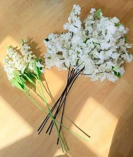Photo of free 9x stems of artificial flowers and cherry blossom flowers (Ashburton SE25) #1