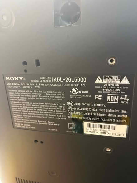 Photo of free Sony Flat Screen TV with remote (Schuylkill Township) #1