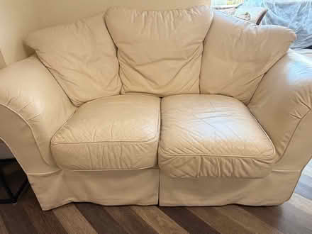 Photo of free Cream Leather 2-Seater Sofa (Collection Only) (Eltham SE9) #1