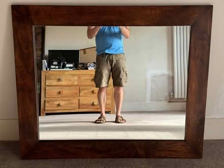 Photo of free Dark mango wood rectangular mirror (St John's TN13) #1