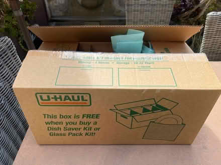Photo of free UHaul dish saver glass pack (San Mateo Baywood) #1