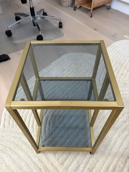 Photo of free Brass and class corner table (London W4) #2