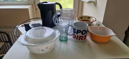 Photo of free Kettle/plates/bowls bundle (Moor End Green B24) #1