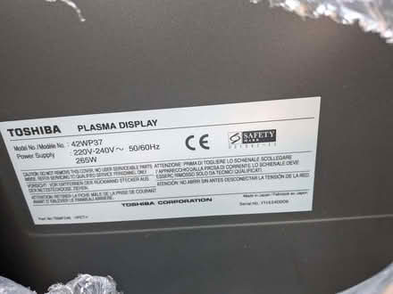Photo of free Toshiba 42WP37 42-inch plasma display. (Stivichall CV3) #2