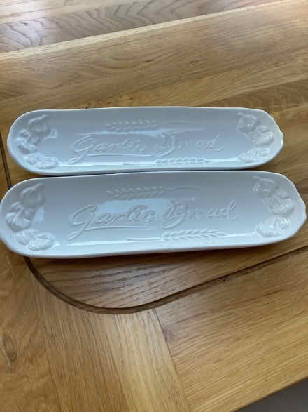Photo of free 2 ceramic garlic bread dishes (Noctorum CH43) #1