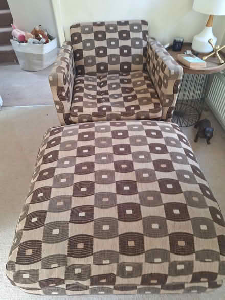 Photo of free arm chair & matching footstool (Seaton Devon) #1