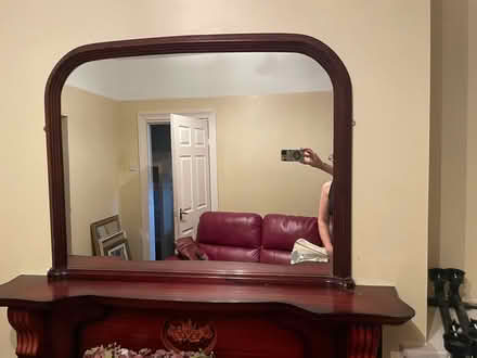 Photo of free Wooden framed mirror (Olive Mount L15) #1