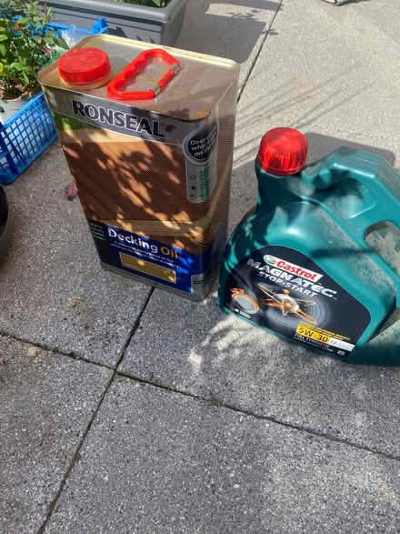 Photo of free Decking oil and castor engine oil (Kimberley NG16) #1