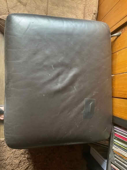 Photo of free Brown leather storage pouffe (Dudbridge GL5) #2