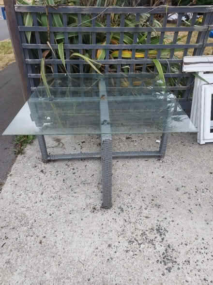 Photo of free Rattan glass top table (High green S35) #4