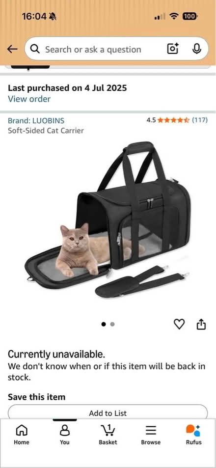 Photo of free Cat carrier (used good condition) (Walkley S6) #1