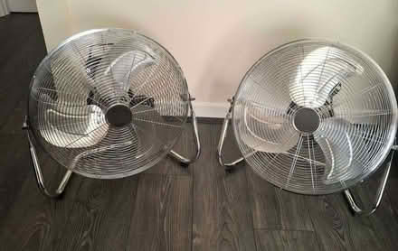 Photo of free 2 x 18-inch industrial-style floor fan (Withystakes ST9) #1