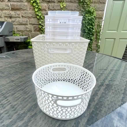 Photo of free Bundle of storage baskets (white) (Wetherby LS22) #1