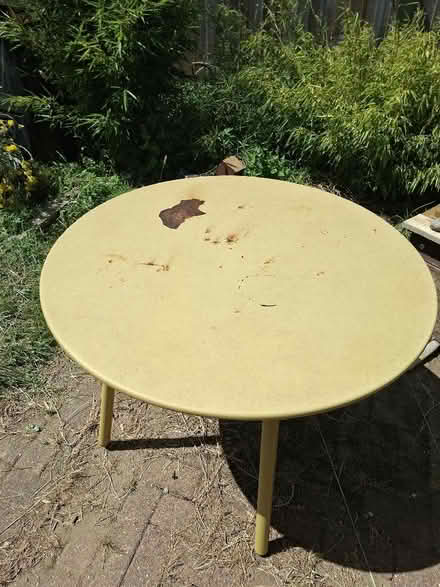 Photo of free Yellow garden table (upcycling project) (Loughton MK5) #1