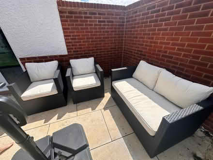 Photo of free 3pc Black Rattan Garden Furniture (Thatcham, West Berkshire) #1