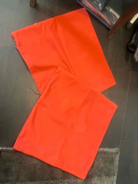 Photo of free Two burnt orange cushion covers (Lavender Hill SW11) #1